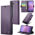 Samsung Galaxy A35 Retro PU Leather Wallet Case - Purple