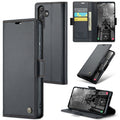 Samsung Galaxy A55 Retro PU Leather Wallet Case - Black