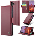 Samsung Galaxy A55 Retro PU Leather Wallet Case - Maroon