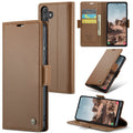 Samsung Galaxy A55 Retro PU Leather Wallet Case - Brown