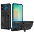 Samsung A06 Heavy Duty Kickstand Card Holder Case Shockproof Navy - Navy