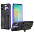 Samsung A06 Heavy Duty Kickstand Card Holder Case Shockproof Purple - Purple