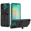 Samsung A06 Heavy Duty Kickstand Card Holder Case Shockproof Teal - Teal