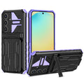Samsung S24FE Heavy Duty Kickstand Card Holder Case Shockproof Purple - Purple