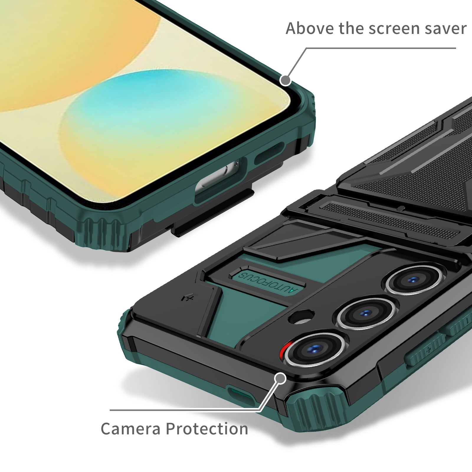 Samsung S24FE Heavy Duty Kickstand Card Holder Case Shockproof Teal