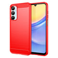 Samsung A16 5G Carbon Fibre TPU Case Slim Shockproof Cover Red - Red