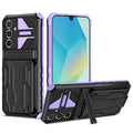 Samsung A16 5G Heavy Duty Kickstand Card Holder Case Shockproof Purple - Purple