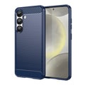 Samsung S25 Carbon Fibre TPU Case Slim Shockproof Cover Navy - Navy