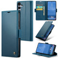 Samsung Galaxy S25 Plus Retro PU Leather Wallet Case - Navy