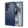 Samsung S25Ultra Carbon Fibre TPU Case Slim Shockproof Cover Navy - Navy