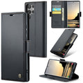 Samsung Galaxy S25 Ultra Retro PU Leather Wallet Case - Black