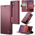 Samsung Galaxy S25 Ultra Retro PU Leather Wallet Case - Maroon