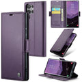 Samsung Galaxy S25 Ultra Retro PU Leather Wallet Case - Purple