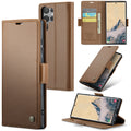 Samsung Galaxy S25 Ultra Retro PU Leather Wallet Case - Brown