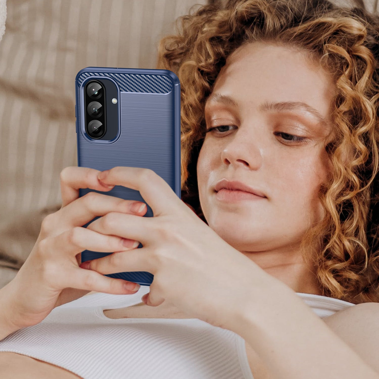 Samsung Galaxy A26 5G Carbon Fibre Brushed Case [Navy]