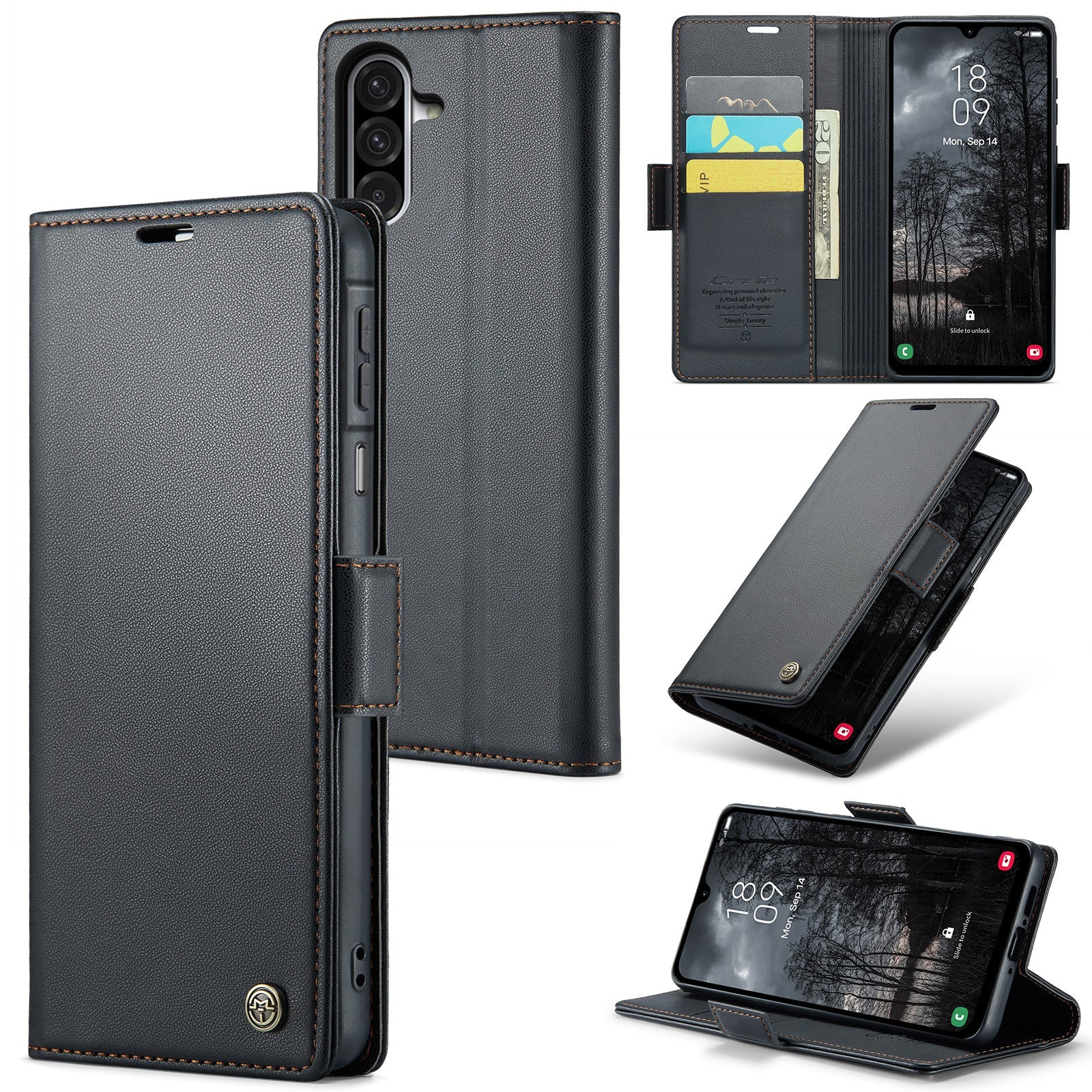 Samsung Galaxy A26 5G CaseMe Retro Wallet Case [Black]