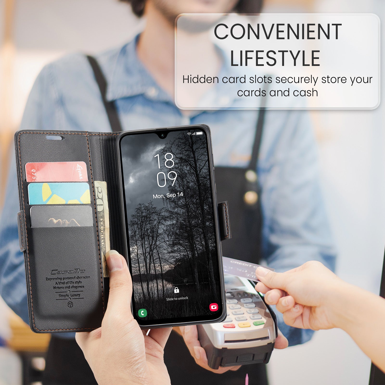 Samsung Galaxy A26 5G CaseMe Retro Wallet Case [Black]