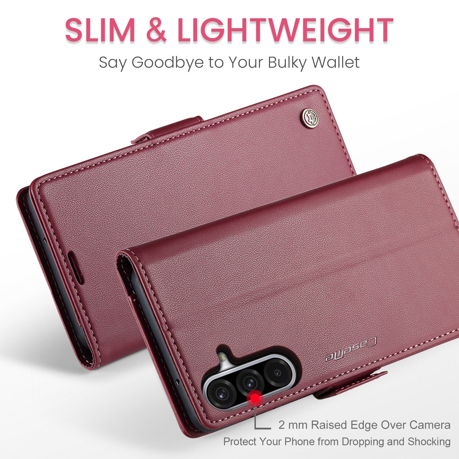 Samsung Galaxy A26 5G CaseMe Retro Wallet Case [Maroon]