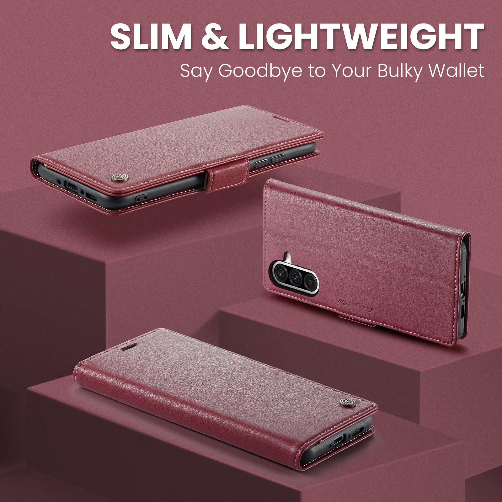 Samsung Galaxy A26 5G CaseMe Retro Wallet Case [Maroon]