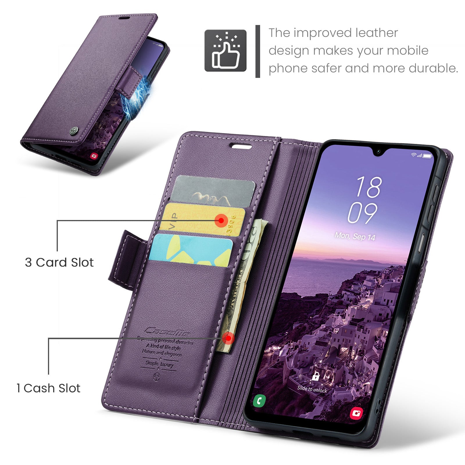 Samsung Galaxy A26 5G CaseMe Retro Wallet Case [Purple]