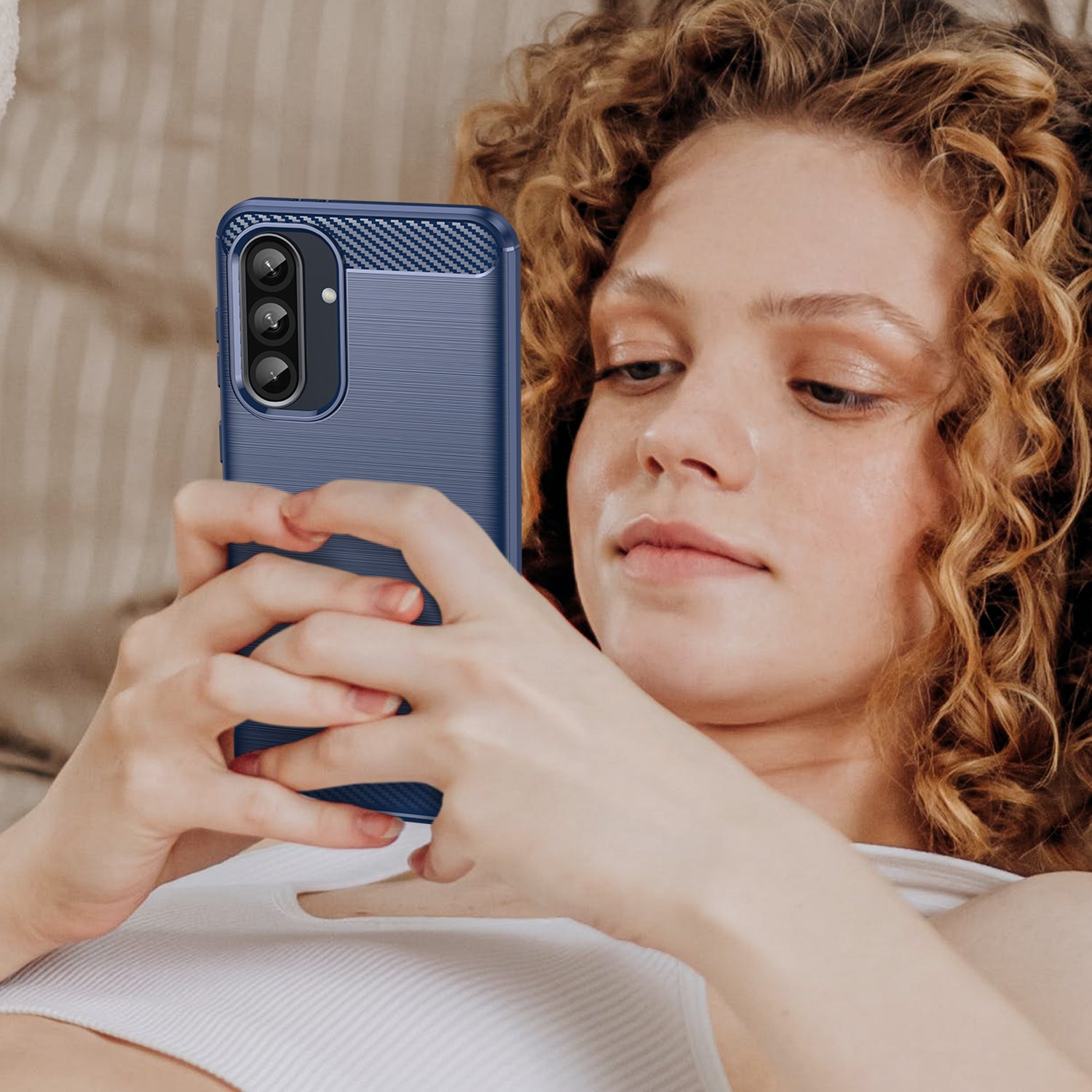 Samsung Galaxy A56 5G Carbon Fibre Brushed Case [Navy]
