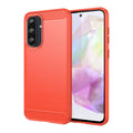 Samsung A56 / A37 Carbon Fibre TPU Case Slim Shockproof Cover Red - Red