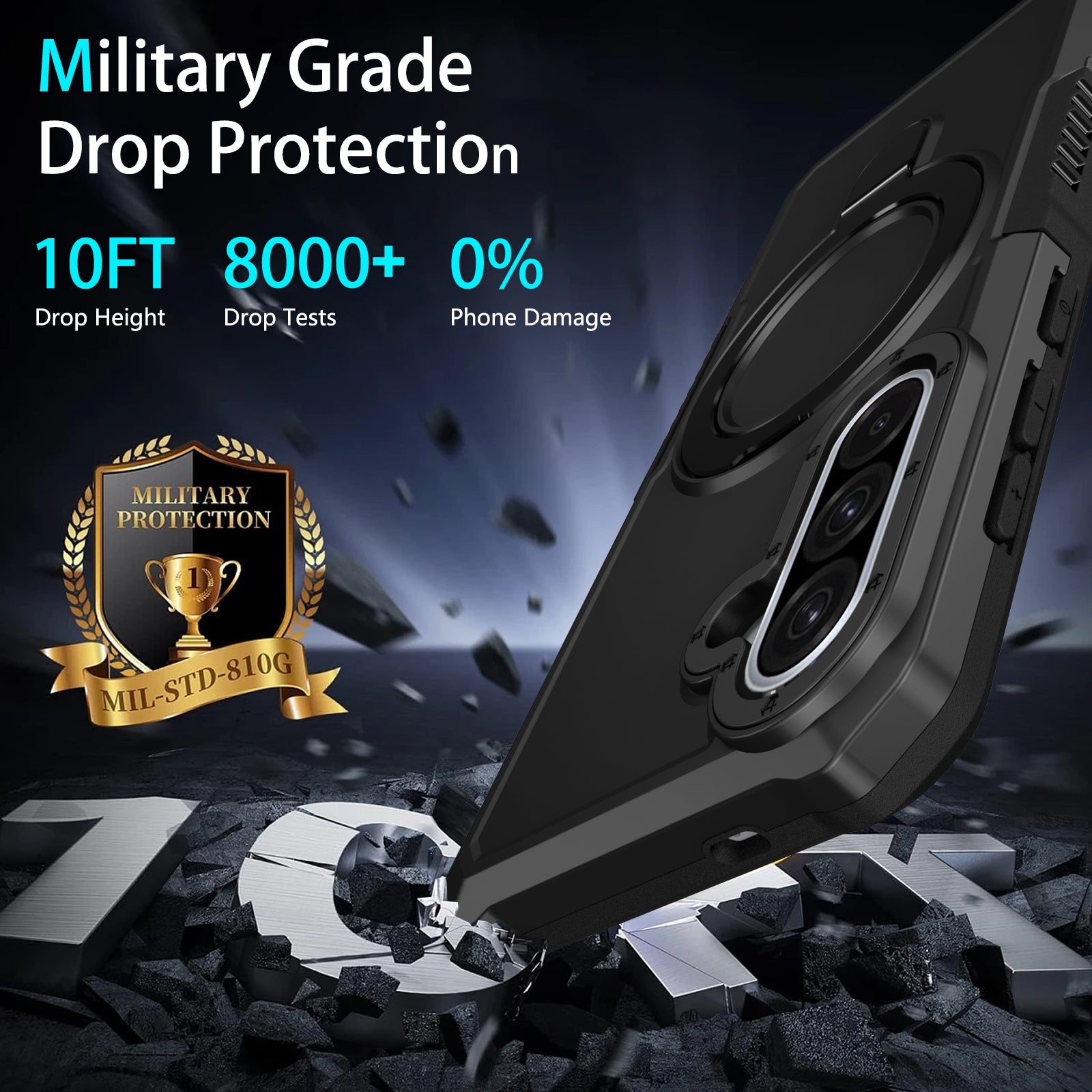 Samsung Galaxy A56 5G Case Ring Kickstand [Black]