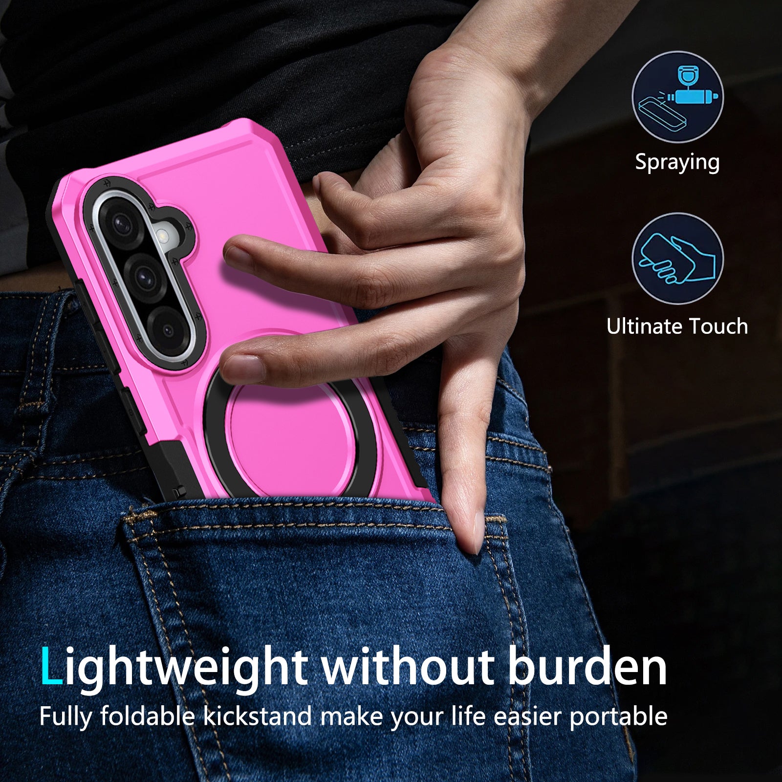 Samsung Galaxy A56 5G Case Ring Kickstand [Pink]