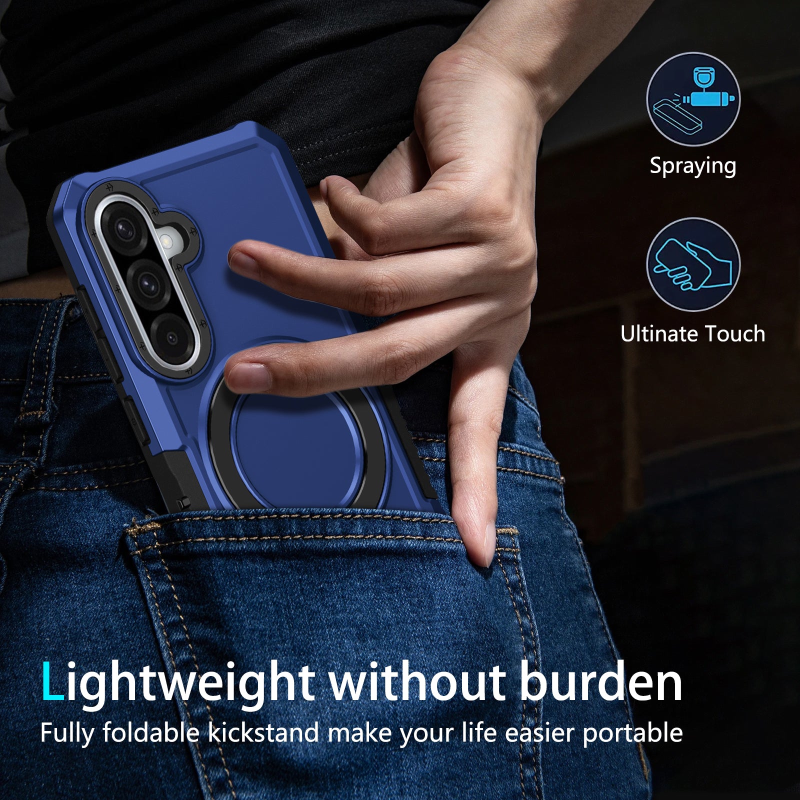 Samsung Galaxy A56 5G Case Ring Kickstand [Navy]