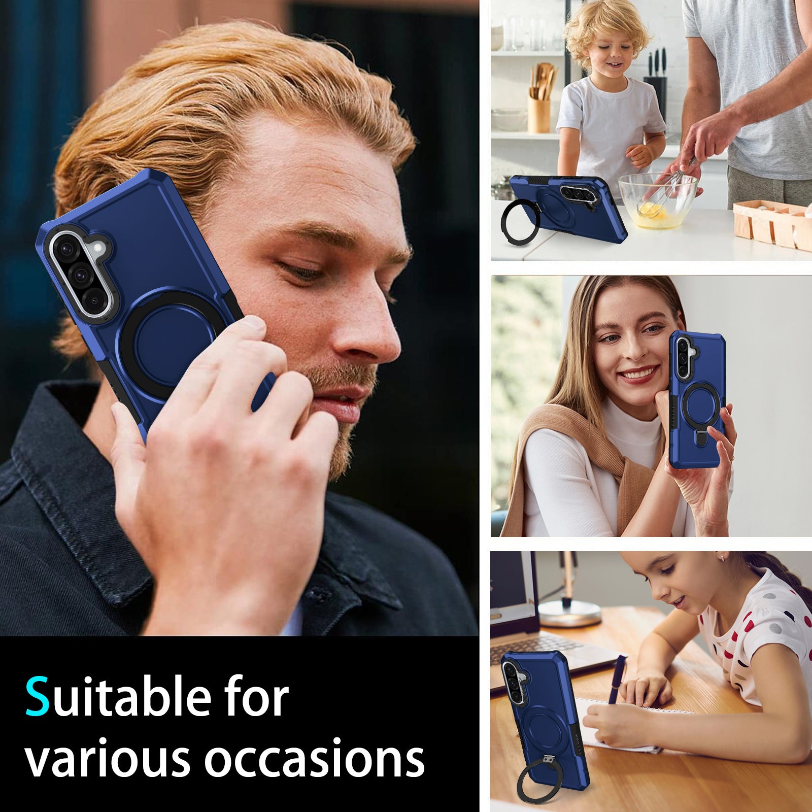 Samsung Galaxy A56 5G Case Ring Kickstand [Navy]