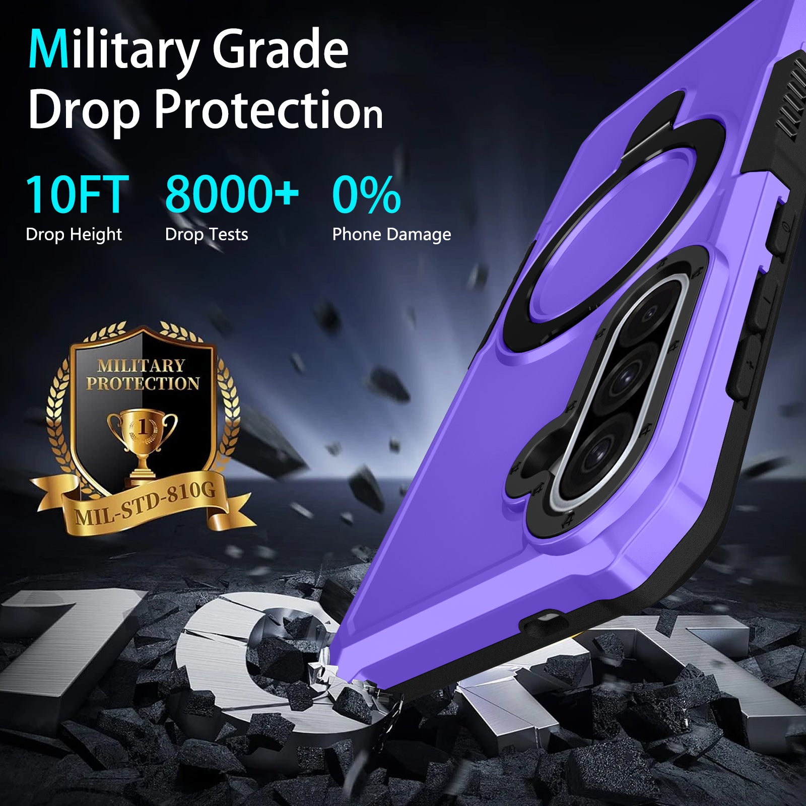 Samsung Galaxy A56 5G Case Ring Kickstand [Purple]