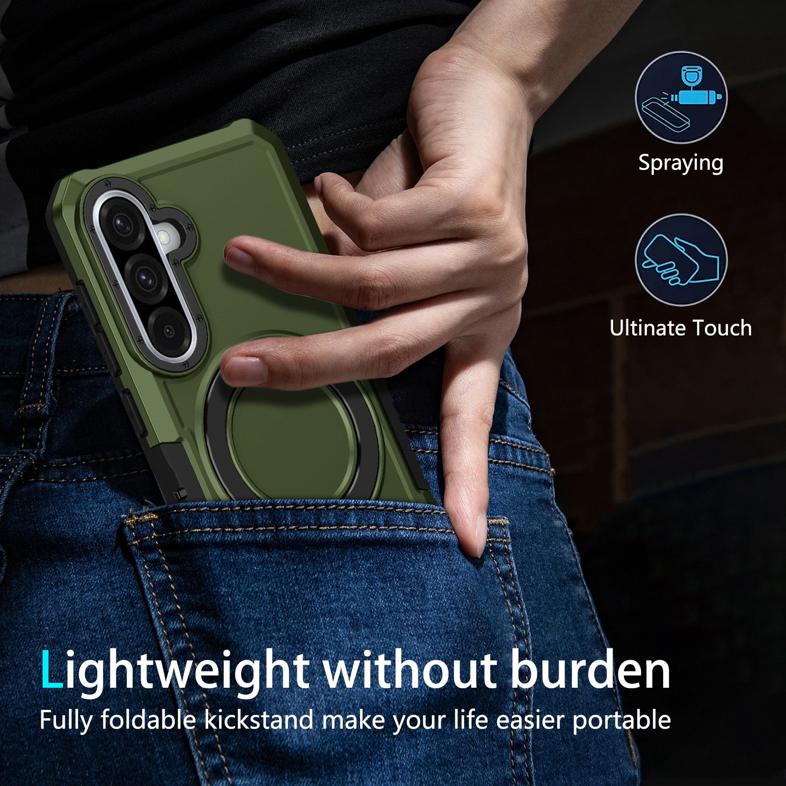 Samsung Galaxy A56 5G Case Ring Kickstand [Green]