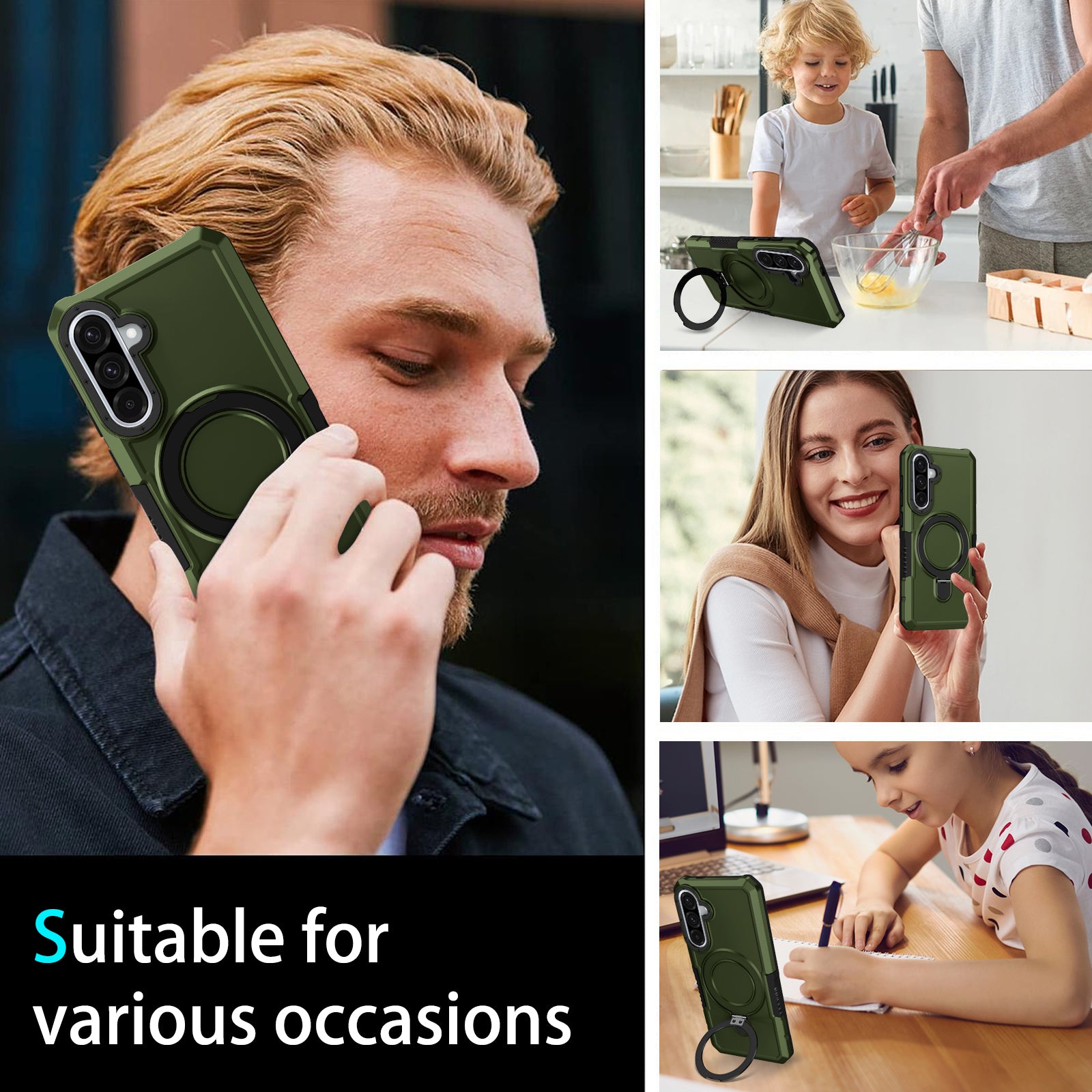 Samsung Galaxy A56 5G Case Ring Kickstand [Green]