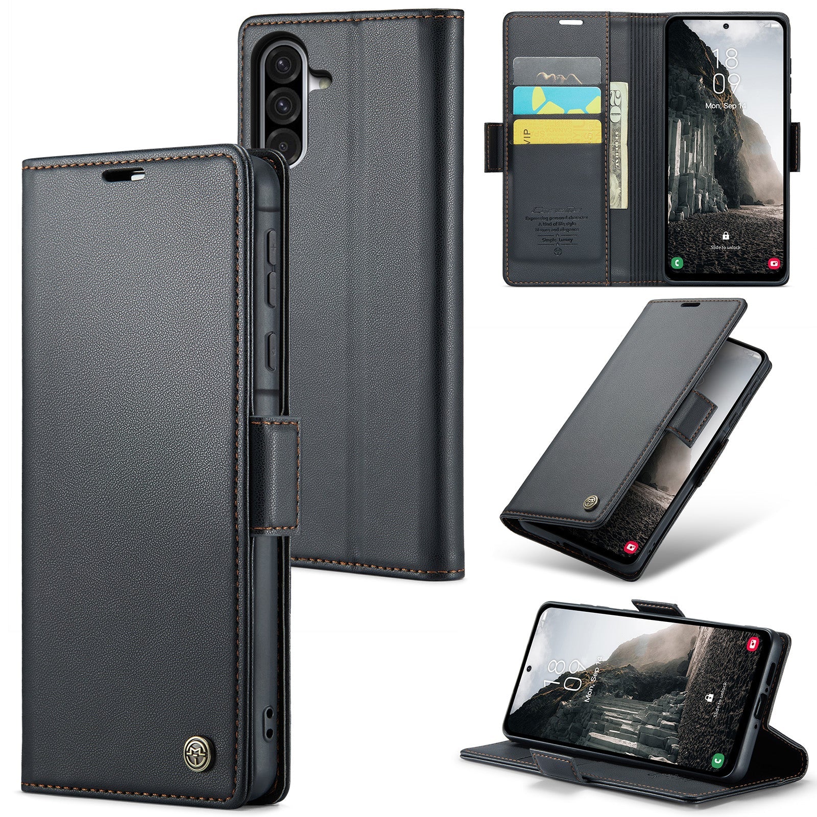 Samsung Galaxy A36 5G CaseMe Retro Wallet Case [Black]