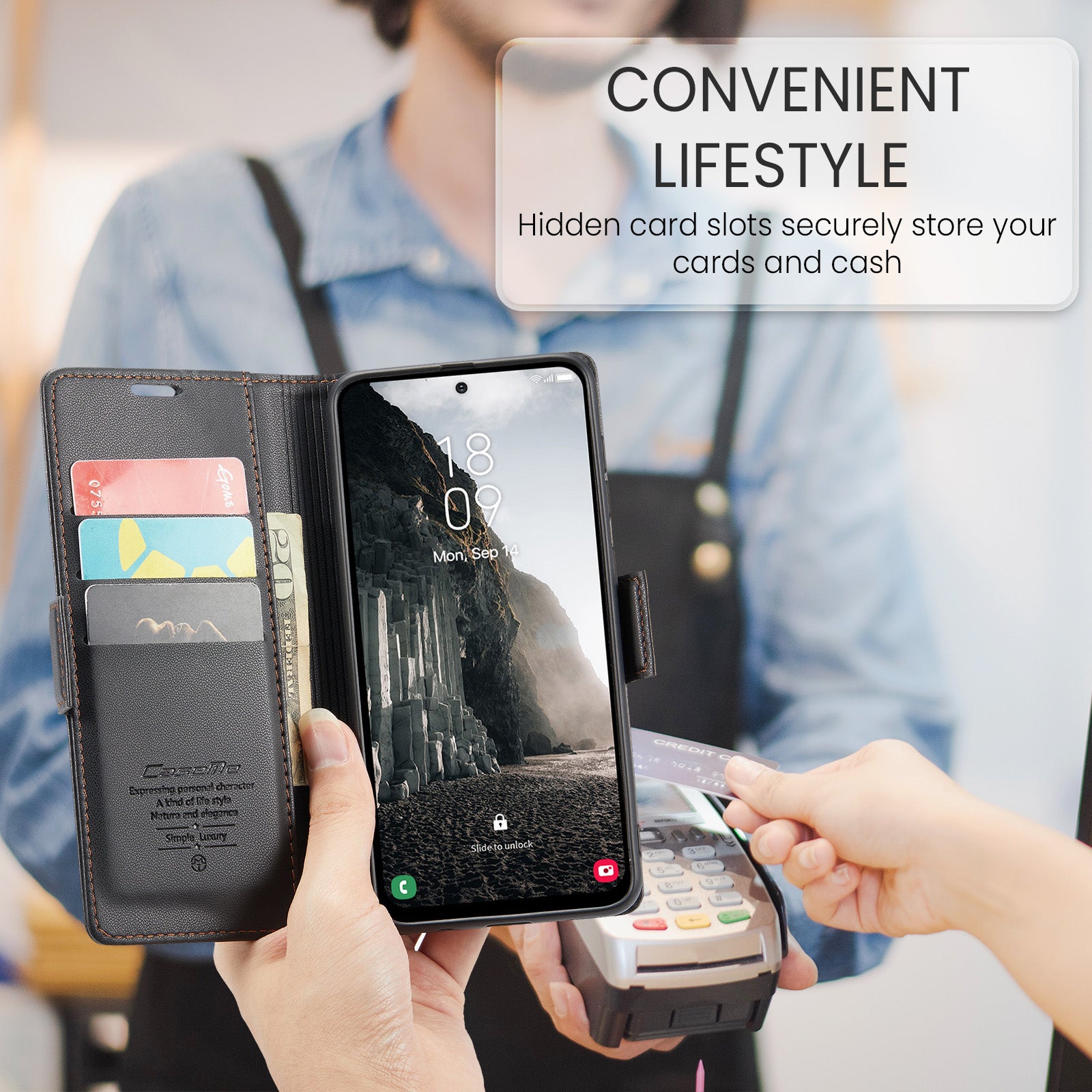 Samsung Galaxy A56 5G CaseMe Retro Wallet Case [Black]