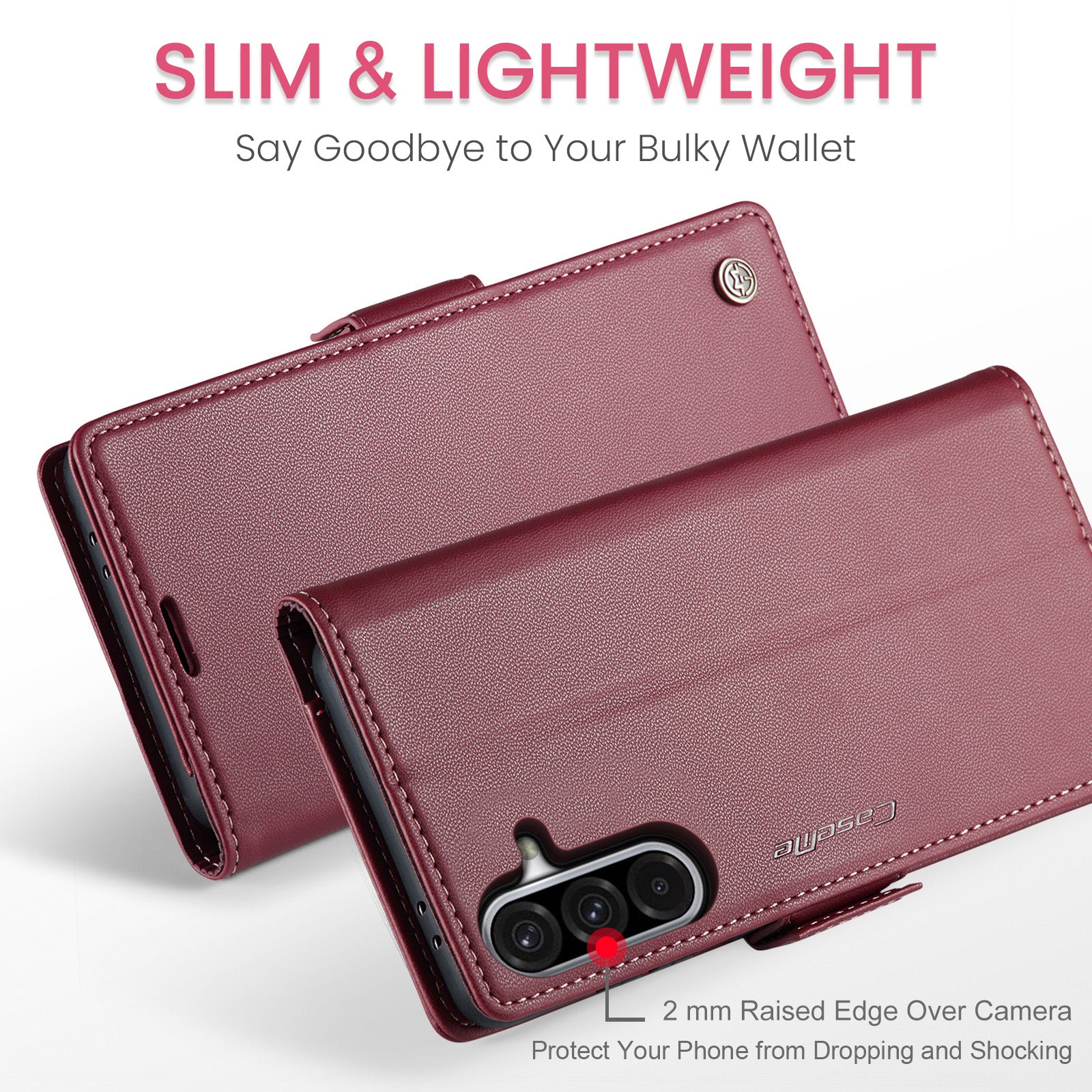 Samsung Galaxy A36 5G CaseMe Retro Wallet Case [Maroon]