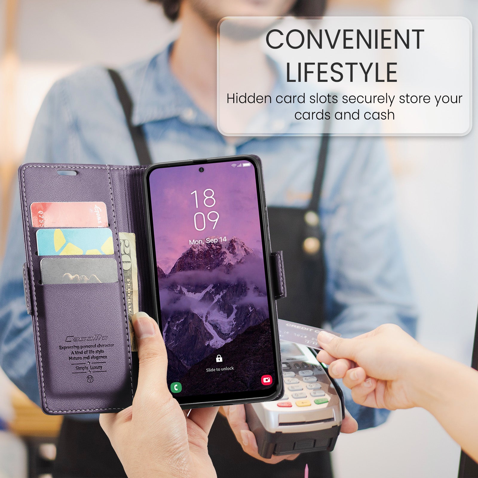 Samsung Galaxy A56 5G CaseMe Retro Wallet Case [Purple]