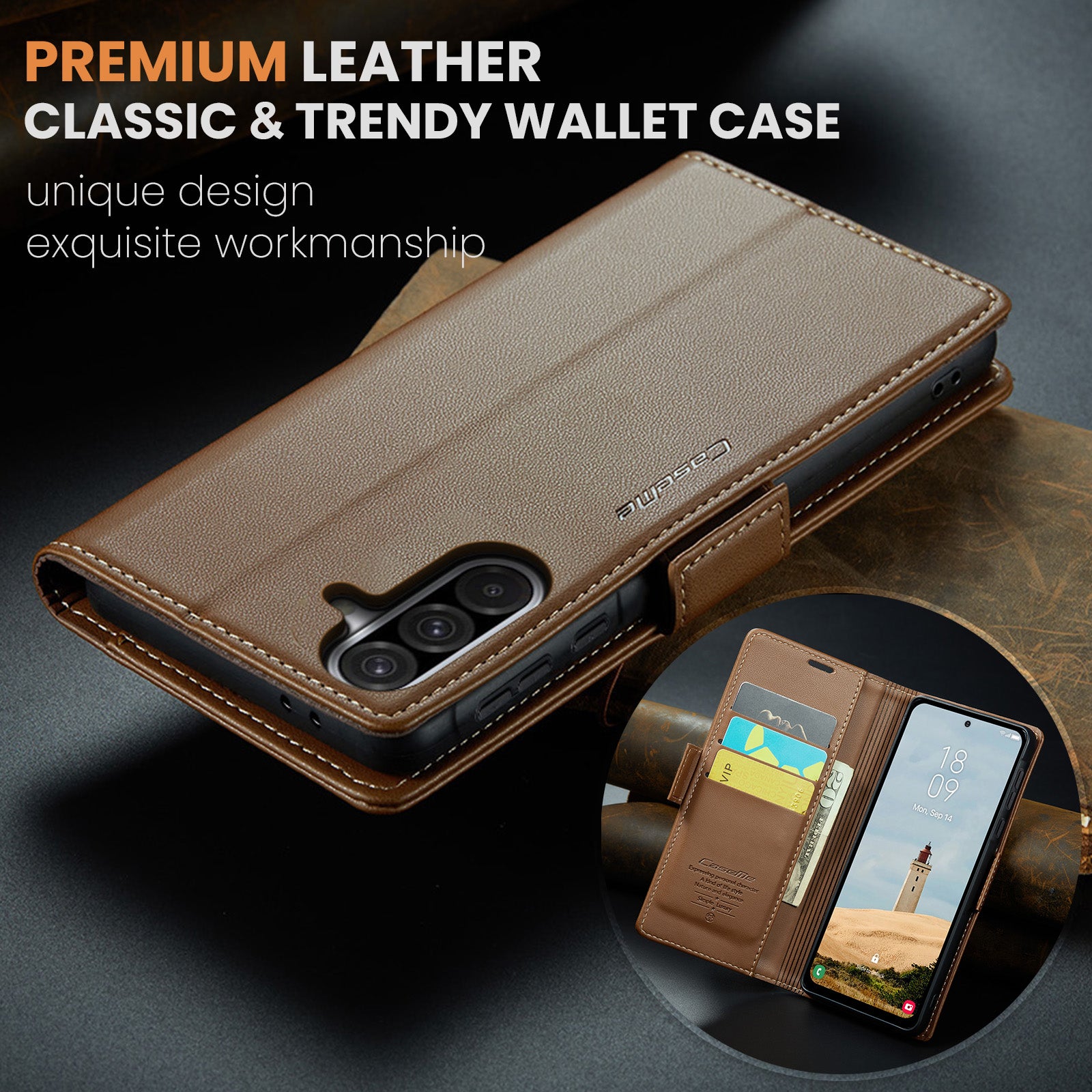 Samsung Galaxy A56 5G CaseMe Retro Wallet Case [Brown]