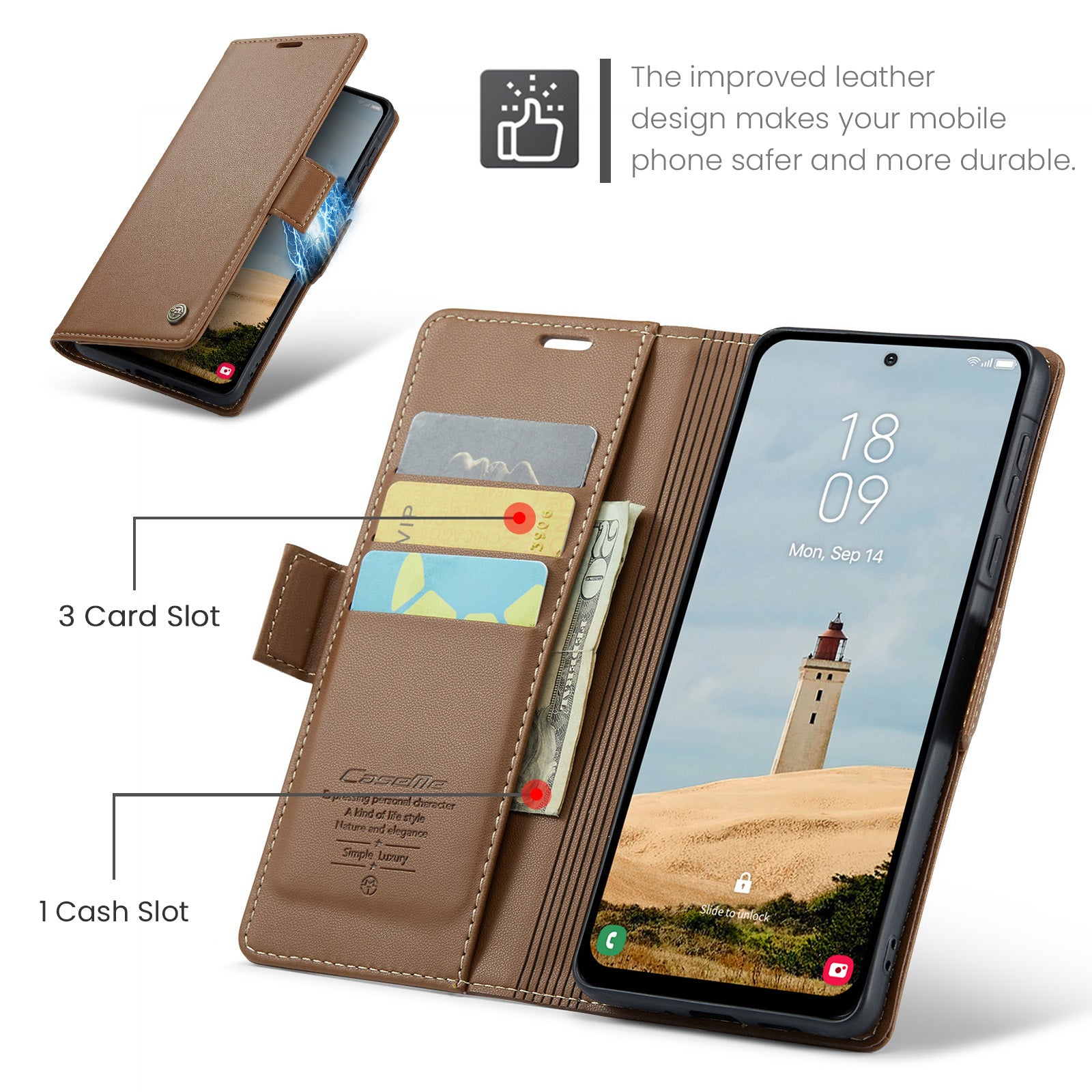 Samsung Galaxy A56 5G CaseMe Retro Wallet Case [Brown]