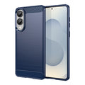Samsung S25Edge Carbon Fibre TPU Case Slim Shockproof Cover Navy - Navy