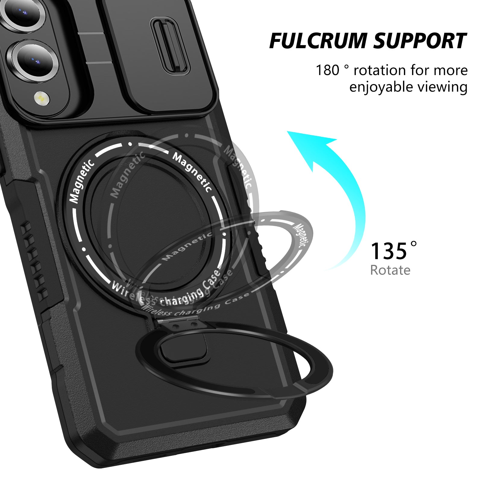 Samsung Galaxy S25 Edge Magsafe Sliding Cover Case [Black]