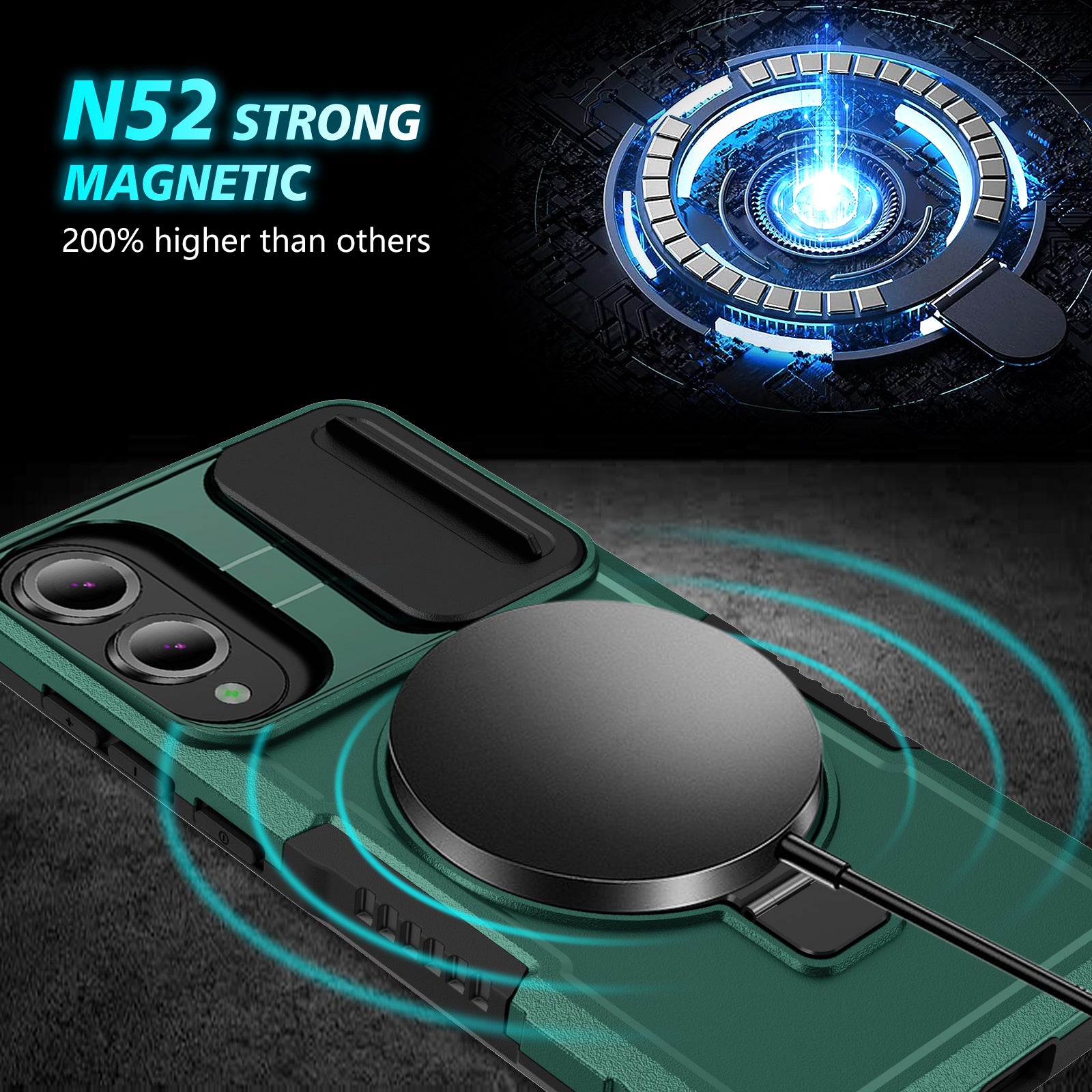 Samsung Galaxy S25 Edge Magsafe Sliding Cover Case [Teal]