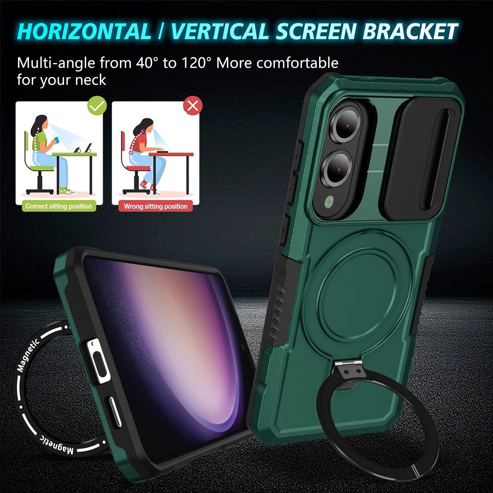 Samsung Galaxy S25 Edge Magsafe Sliding Cover Case [Teal]
