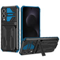 Samsung S25Edge Heavy Duty Kickstand Card Holder Case Shockproof Navy - Navy
