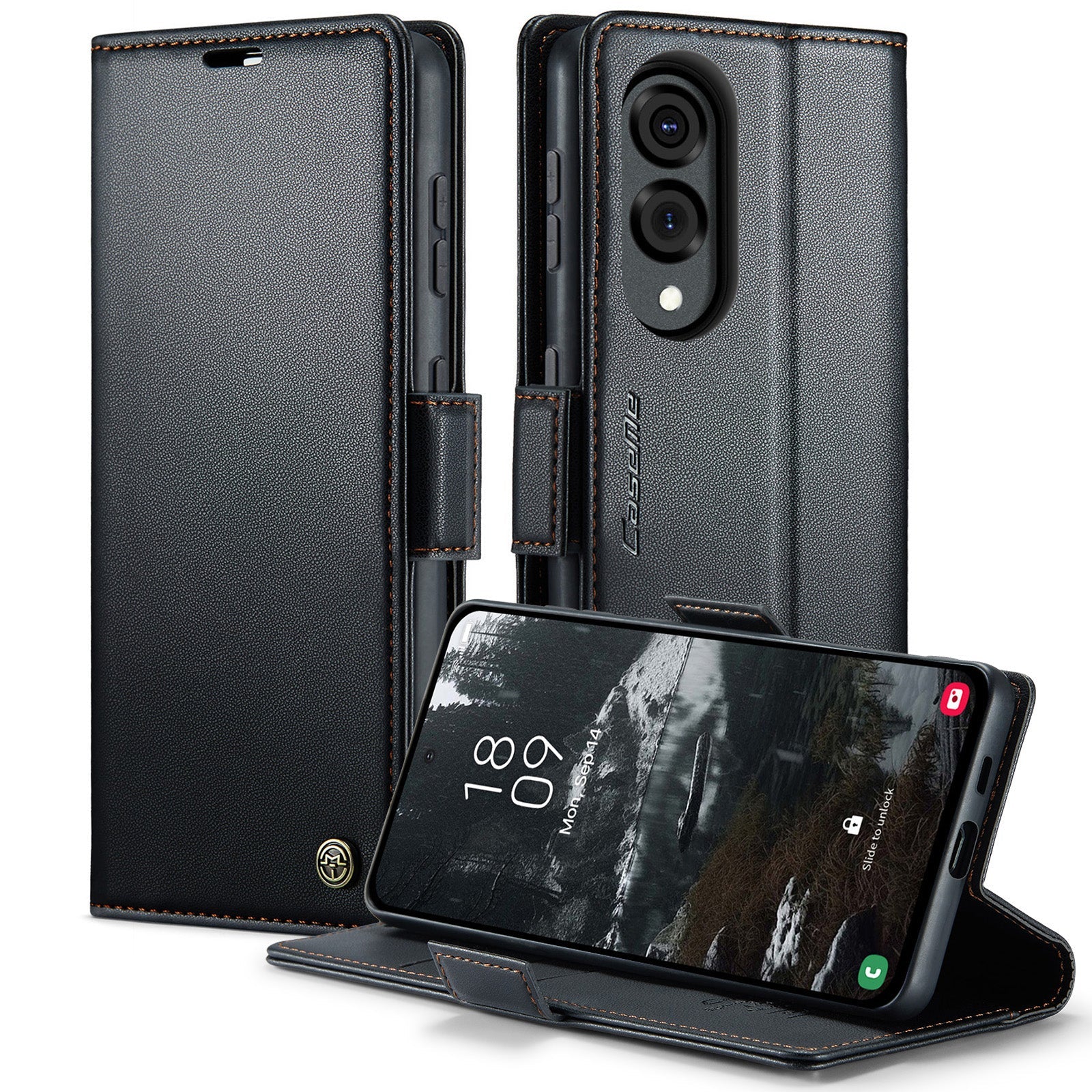 Samsung Galaxy S25 Edge CaseMe Retro Wallet Case [Black]