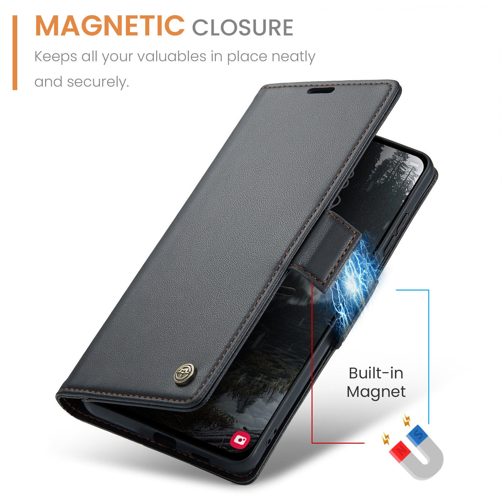 Samsung Galaxy S25 Edge CaseMe Retro Wallet Case [Black]