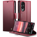 Samsung Galaxy S25 Edge CaseMe Retro Wallet Case [Maroon] - Maroon