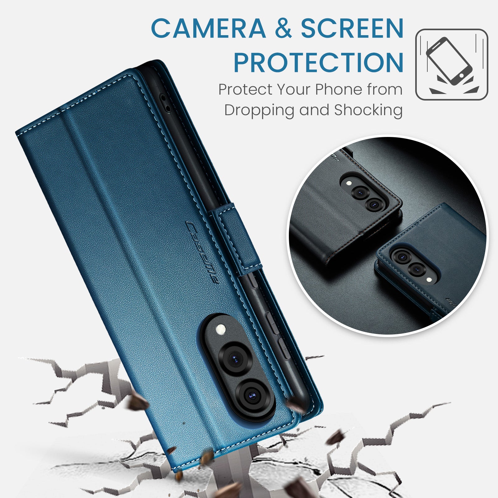 Samsung Galaxy S25 Edge CaseMe Retro Wallet Case [Navy]