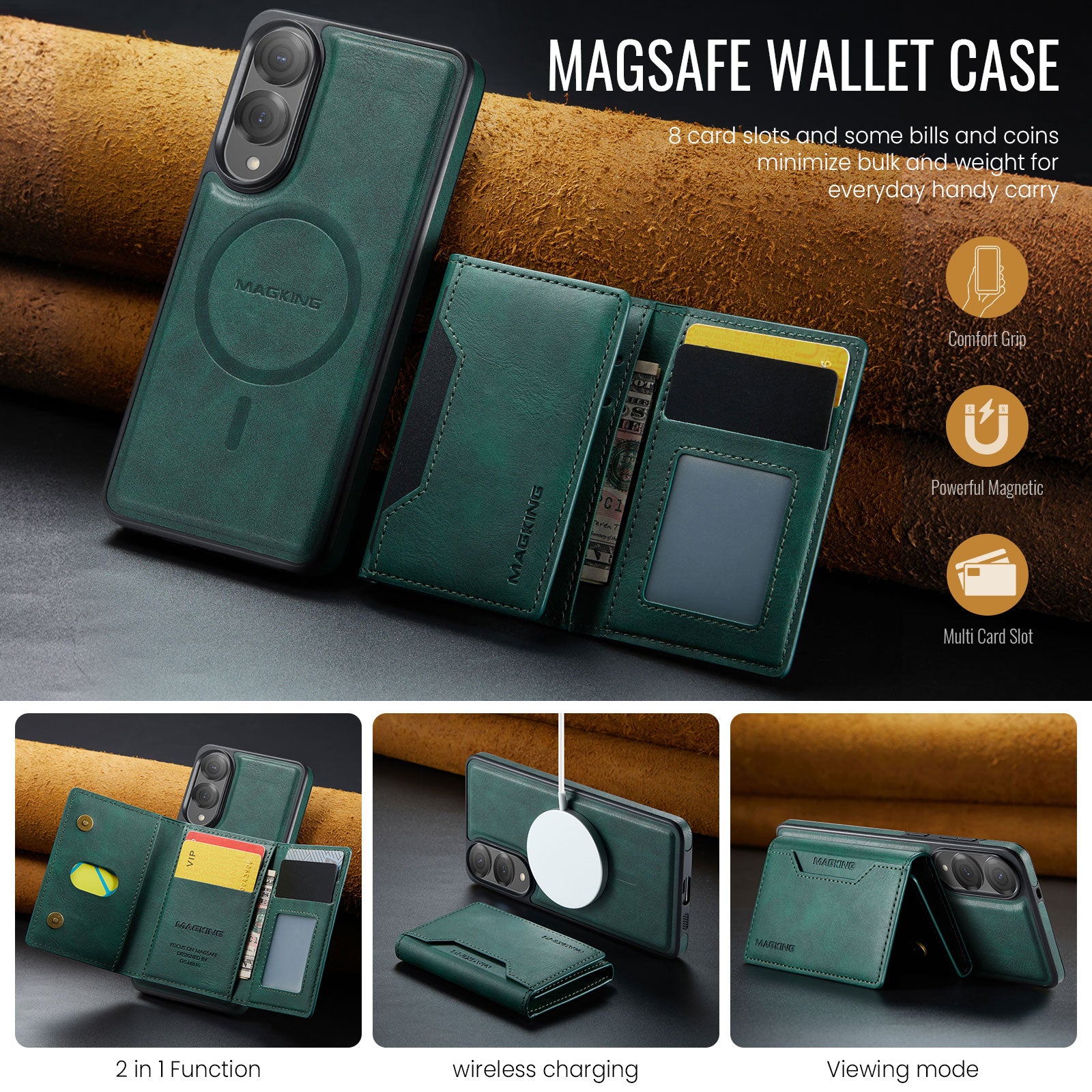 Samsung Galaxy S25 Edge DG.Ming MagSafe Wallet Case [Green]