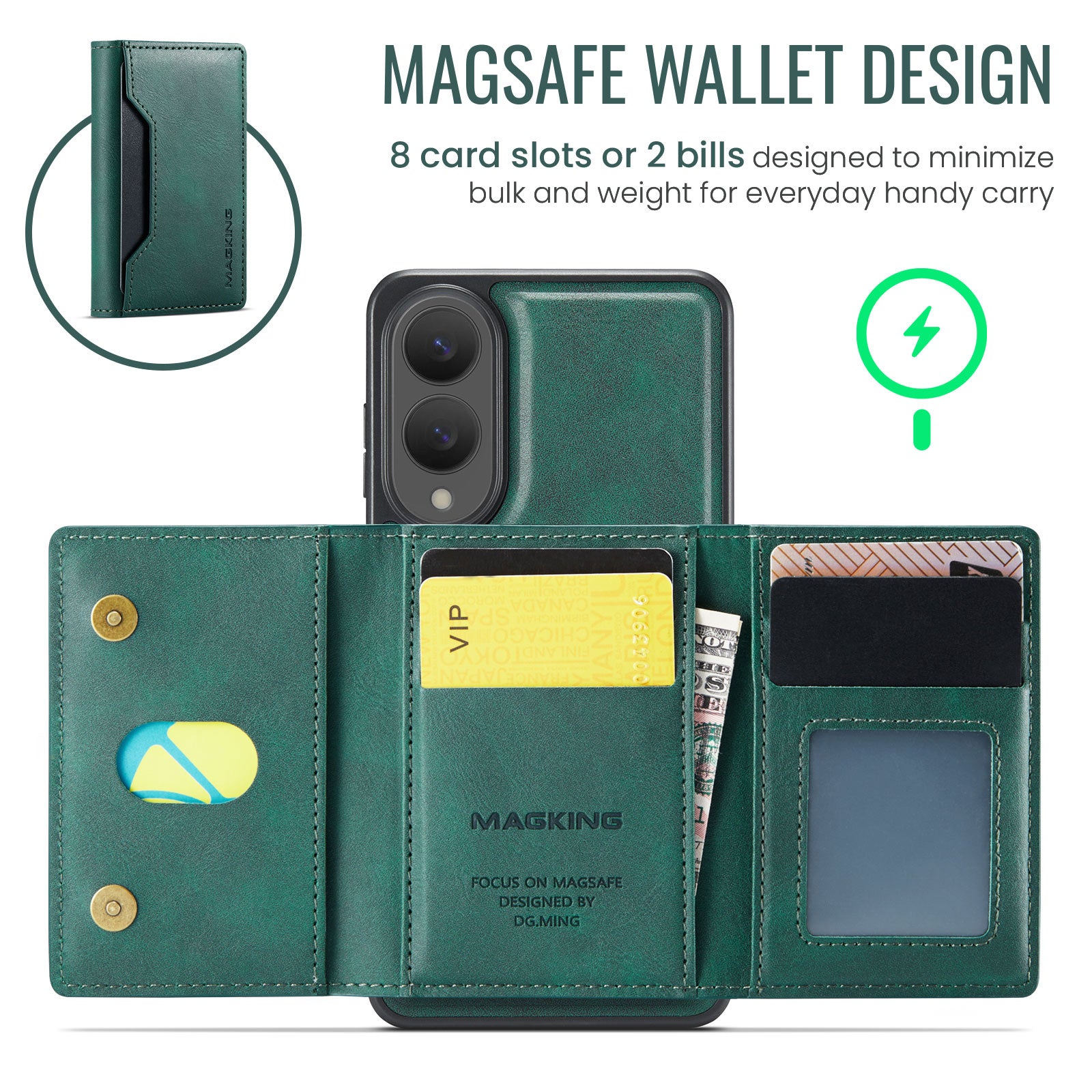 Samsung Galaxy S25 Edge DG.Ming MagSafe Wallet Case [Green]